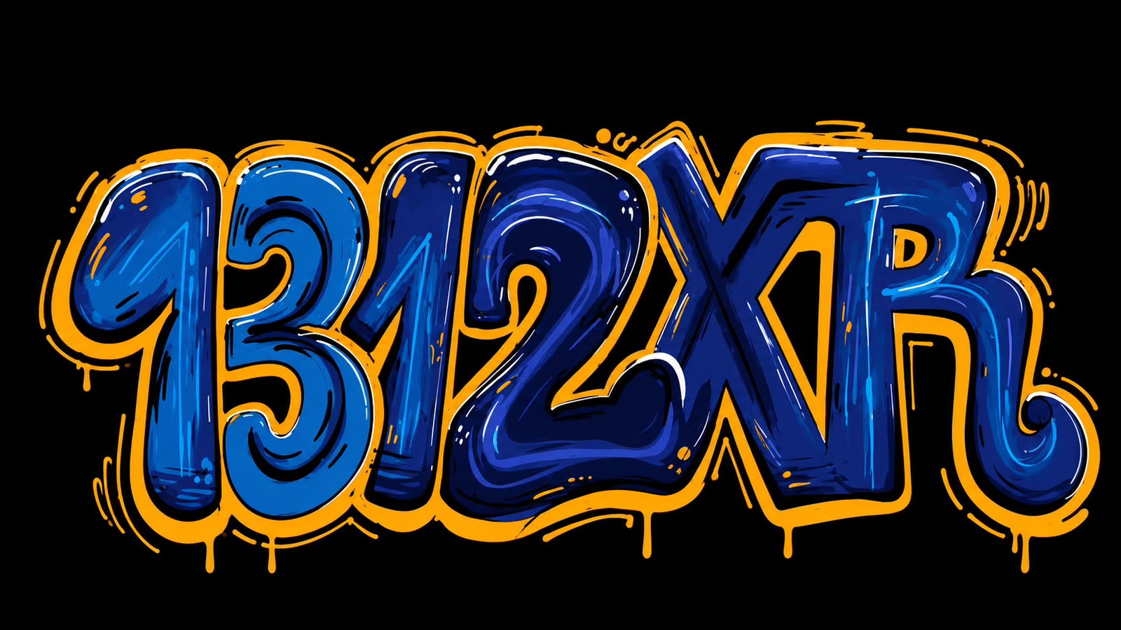 Logo de 1312XR en azul con borde amarillo